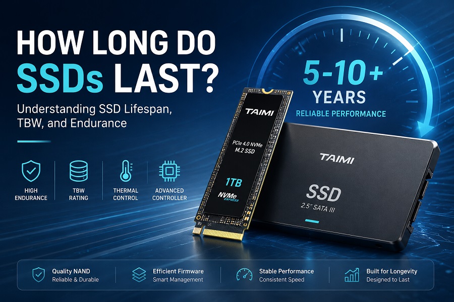 SSD lifespan and endurance overview showing NVMe and SATA SSDs