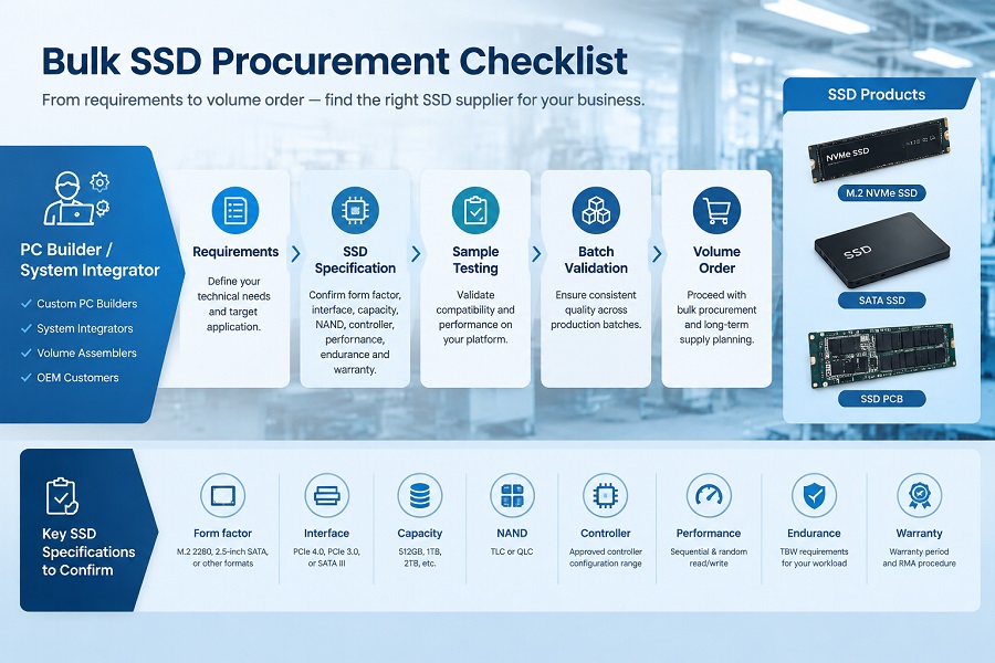 SSD bulk procurement checklist for PC builders and system integrators